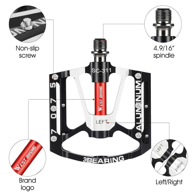 Ultralight 3-Bearing Bicycle Pedals for Road and Mountain Cycling