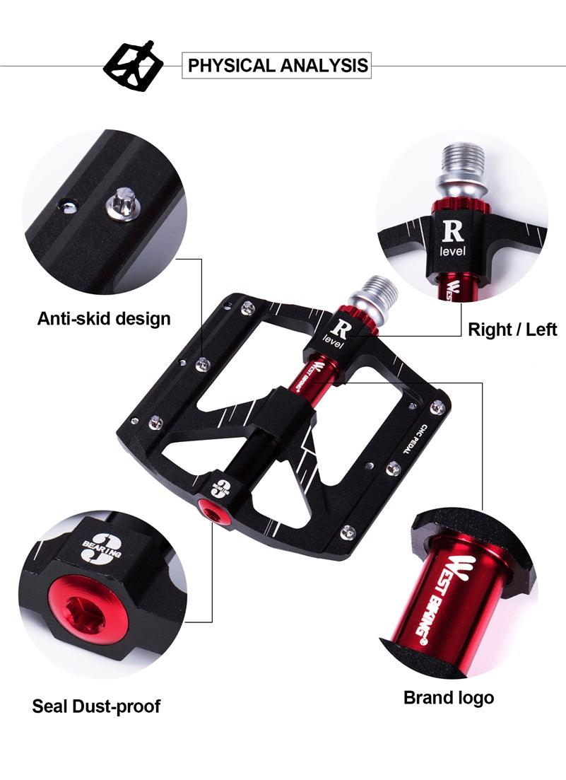 Ultralight 3-Bearing Bicycle Pedals for Road and Mountain Cycling