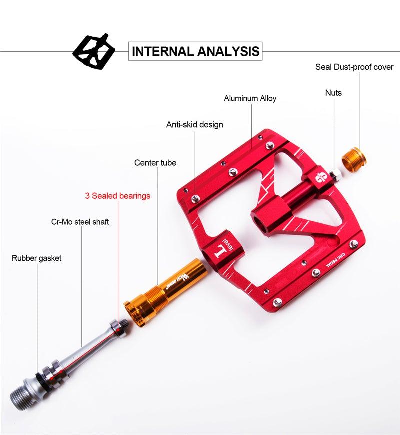 Ultralight 3-Bearing Bicycle Pedals for Road and Mountain Cycling