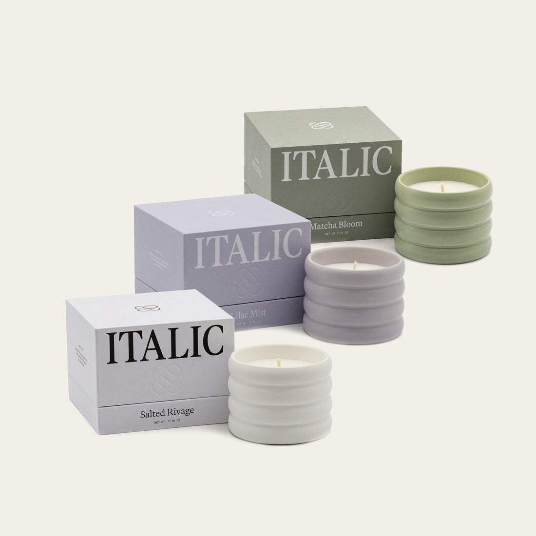 Ribbed Ceramic Soy Wax Candle in Pastel Colors - Image 29