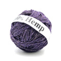 Close up of textured 3-ply organic hemp yarn in natural, earthy tones.