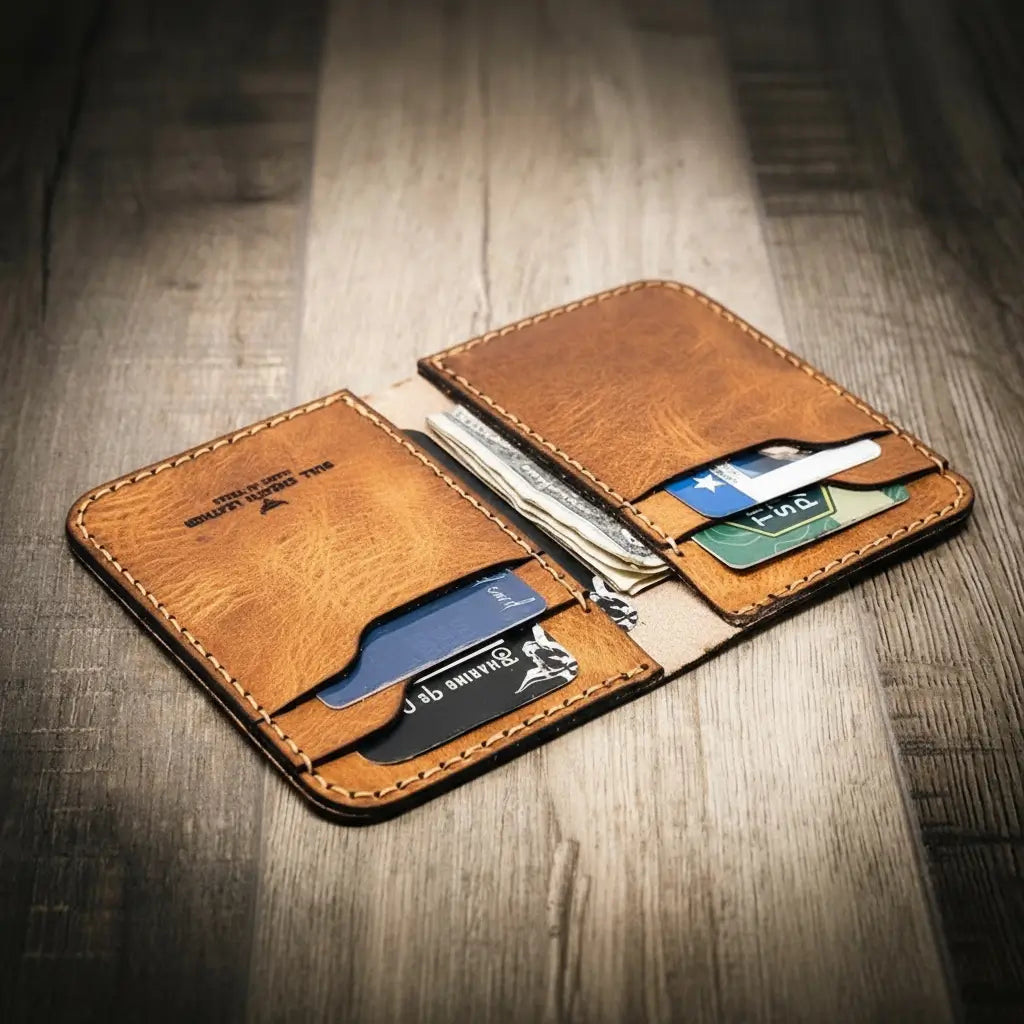 The Tyler Vertical Wallet - Saddle Tan