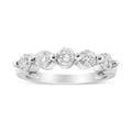 14K White Gold 1.00 Cttw Brilliant Round Cut Diamond 5-Stone Band Ring (H-I Color, SI2-I1 Clarity) - Ring Size 7