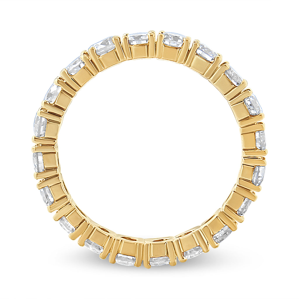 14K Yellow Gold 2.00 Cttw Shared Prong Set Round Cut Diamond Eternity Band (J-K Color, VS1-VS2 Clarity) - Ring Size 6.75