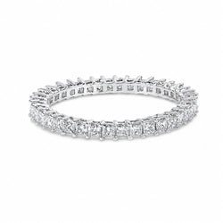 14K White Gold 1.0 Cttw Princess Diamond Eternity Band Ring