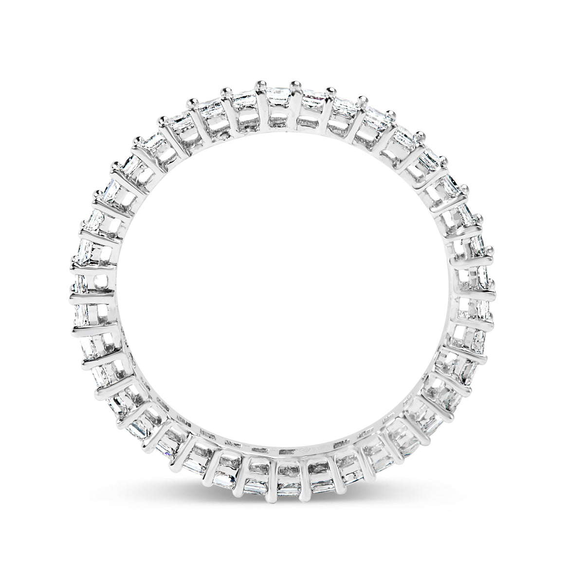 14K White Gold 1.0 Cttw Princess Diamond Eternity Band Ring