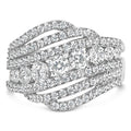 .925 Sterling Silver 2.00 Cttw Lab Grown Diamond Cluster Band Ring