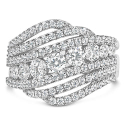 .925 Sterling Silver 2.00 Cttw Lab Grown Diamond Cluster Band Ring