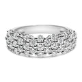 .925 Sterling Silver 2.0 cttw Lab Grown Diamond Scattered Band Ring (F-G Color, VS1-VS2 Clarity) - Ring Size 7