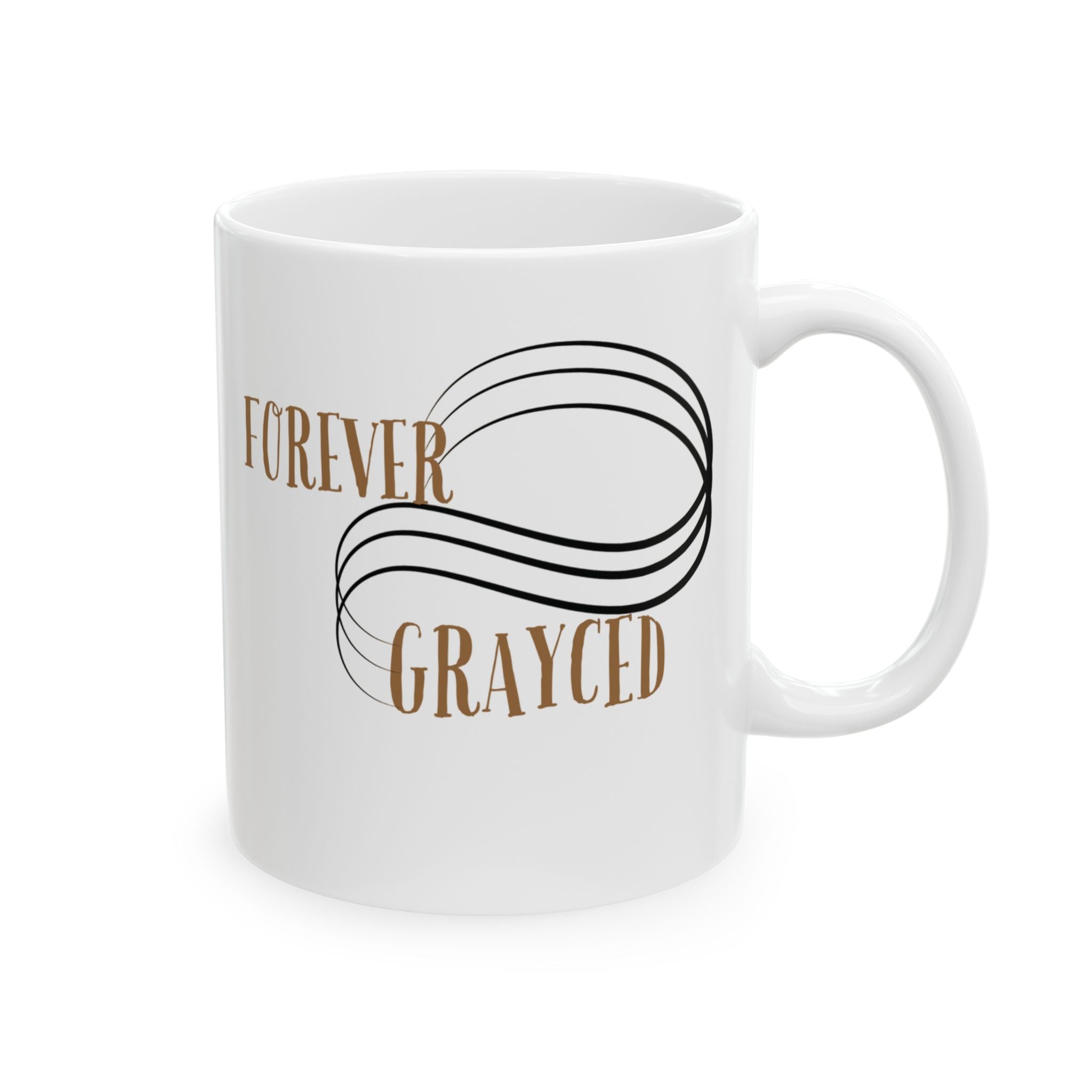 Modern Ceramic Coffee Mug in White, Black, and Gold, 11oz or 15oz