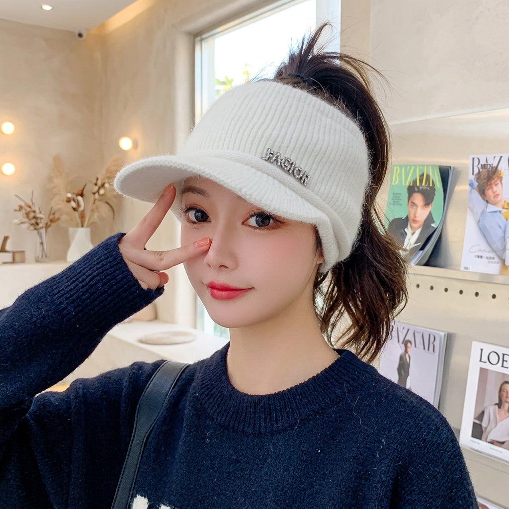 Rabbit Hair Blend Wide Brim Dome Hat