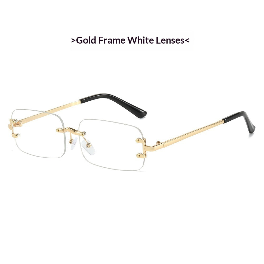Frameless Rimless Sunglasses Elegant Western Minimalist Shades