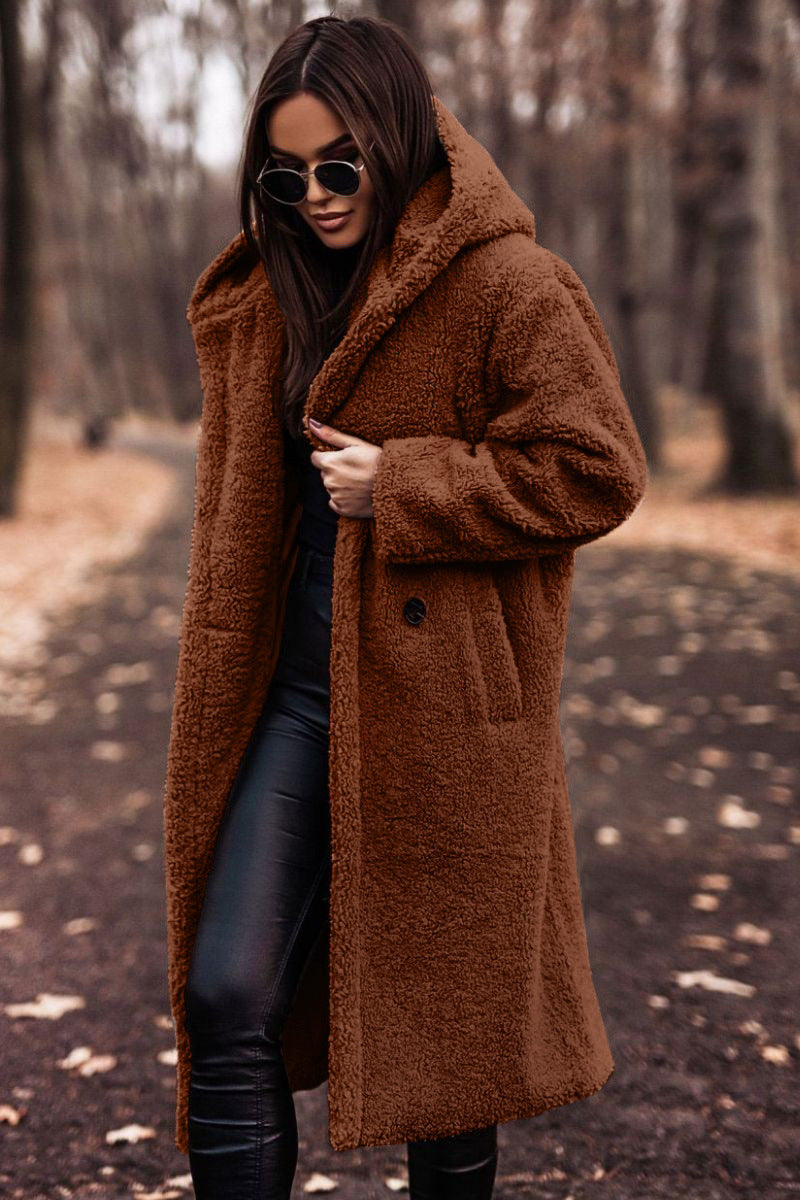 Harajuku Style Long Sleeve Woolen Coat for Women - Cozy & Warm - Image 12
