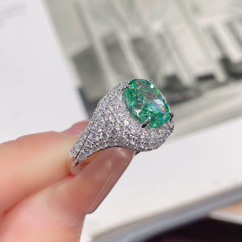 Resort-style Versatile Blue-green Zircon Open Ring