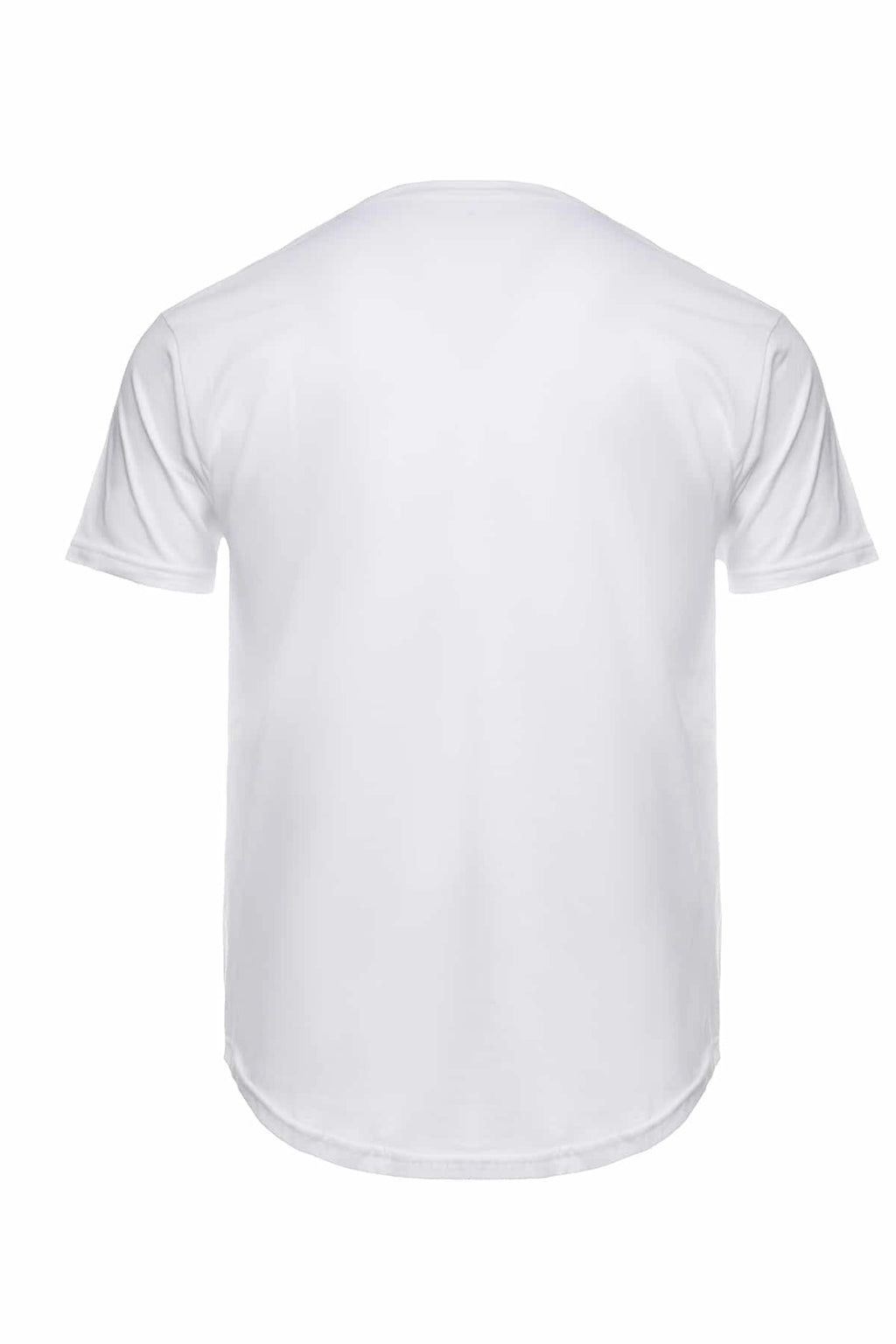 Long-Line Scalloped Curved Hem T-Shirt in Heather Grey - Image 6