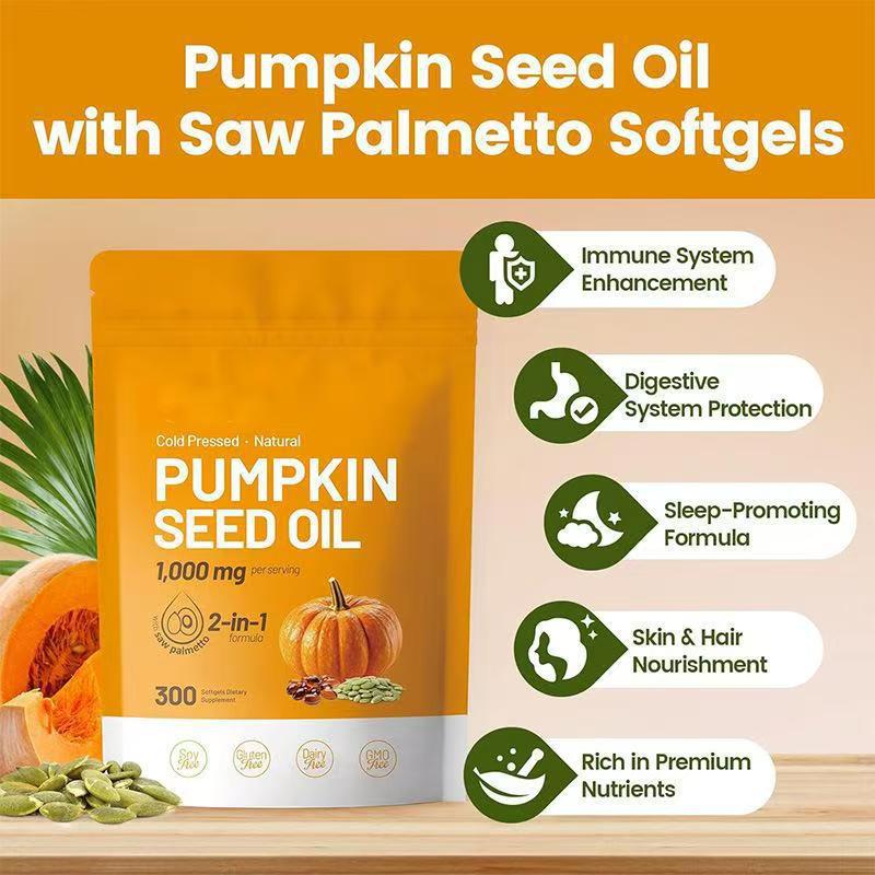 300 Softgel Capsules Of Orange Pumpkin Seed Oil