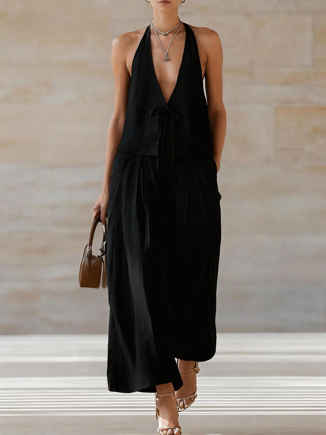 Women's Sleeveless Vest and Wide-Leg Pants Two-Piece Set - Image 6