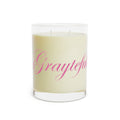 Grayteful 11oz Glass Scented Candle, Modern Floral Neutral Decor