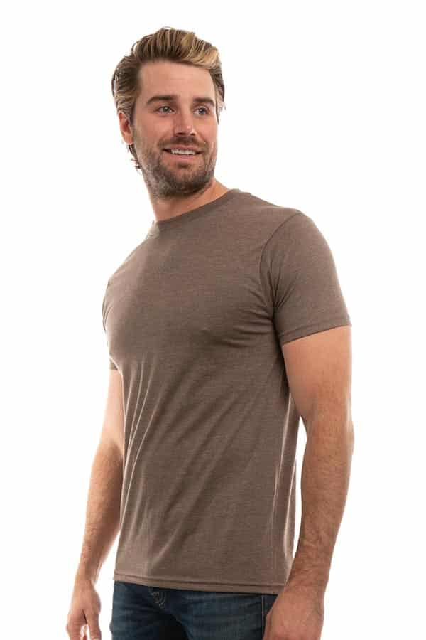 Bi-Blend Crew Neck T-Shirt in Dark Colors Soft Cotton Poly Tee