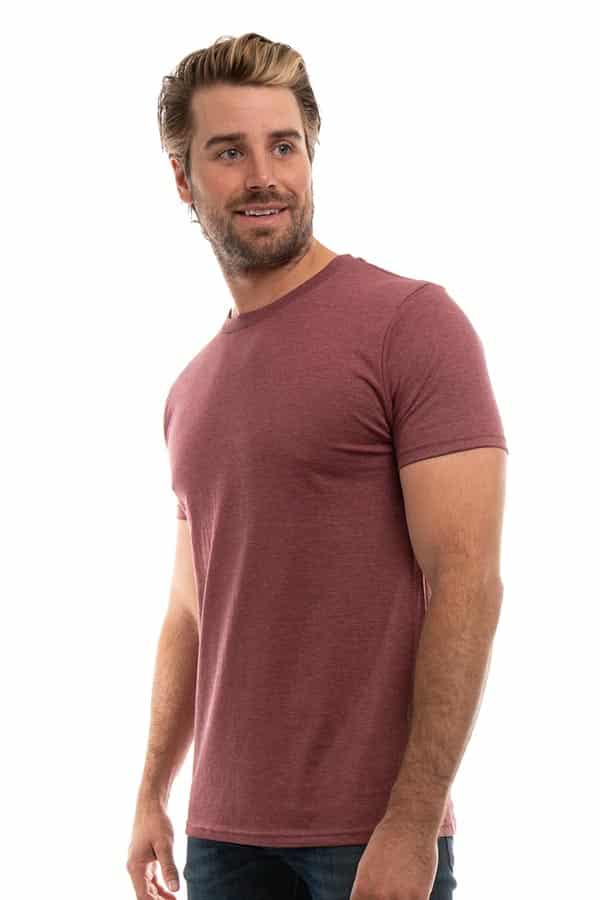 Bi-Blend Crew Neck T-Shirt in Dark Colors Soft Cotton Poly Tee