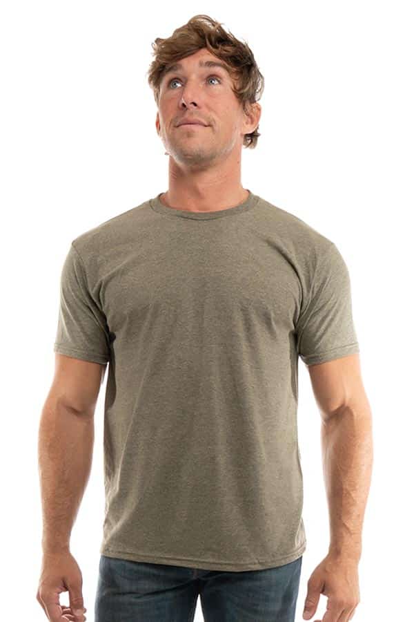 Bi-Blend Crew Neck T-Shirt in Dark Colors Soft Cotton Poly Tee