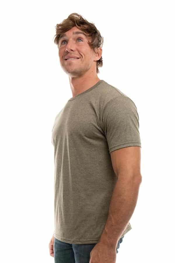 Bi-Blend Crew Neck T-Shirt in Dark Colors Soft Cotton Poly Tee