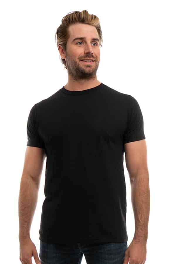Bi-Blend Crew Neck T-Shirt in Dark Colors Soft Cotton Poly Tee
