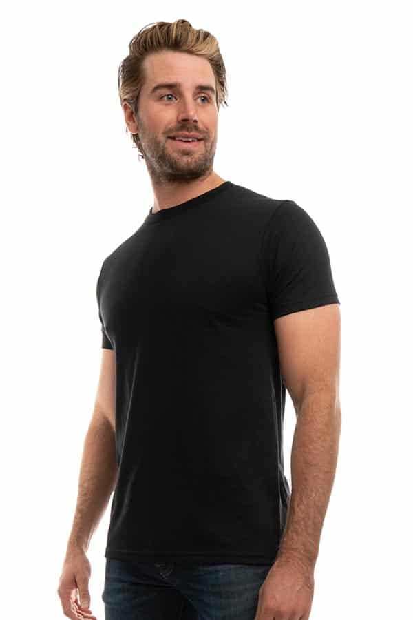 Bi-Blend Crew Neck T-Shirt in Dark Colors Soft Cotton Poly Tee