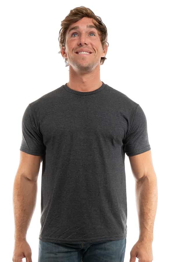 Bi-Blend Crew Neck T-Shirt in Dark Colors Soft Cotton Poly Tee