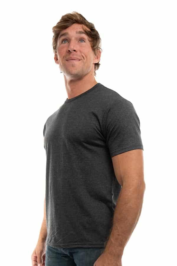 Bi-Blend Crew Neck T-Shirt in Dark Colors Soft Cotton Poly Tee