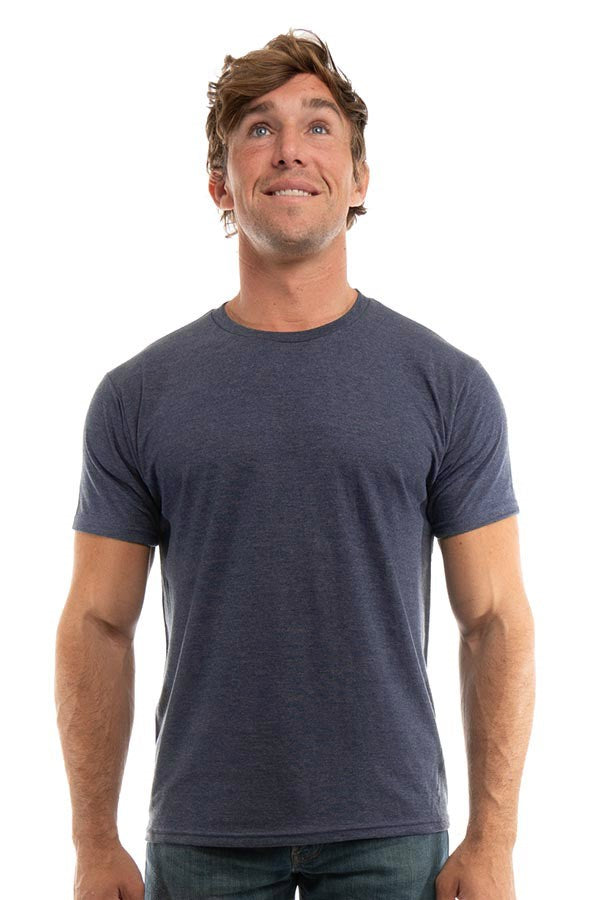 Bi-Blend Crew Neck T-Shirt in Dark Colors Soft Cotton Poly Tee