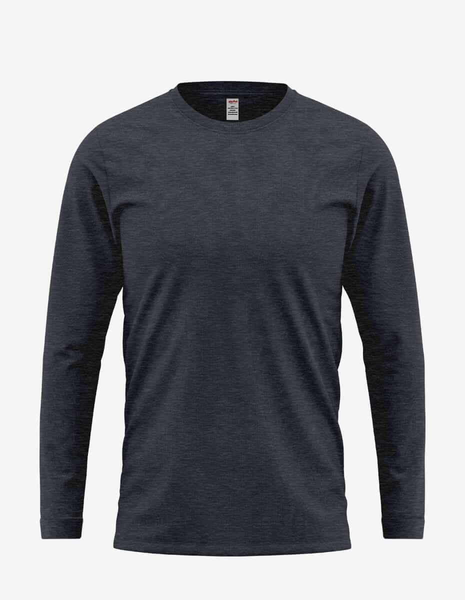 Unisex Long Sleeve Ring-Spun Cotton Crewneck T-Shirt with Cuffs - Image 12