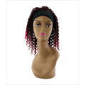 A woman wearing the Unique Tanya wig with a black to burgundy ombre color gradient, styled for a modern streetwear look.