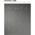 Crystal Line hair accessory featuring multi-colored crystals on transparent nylon