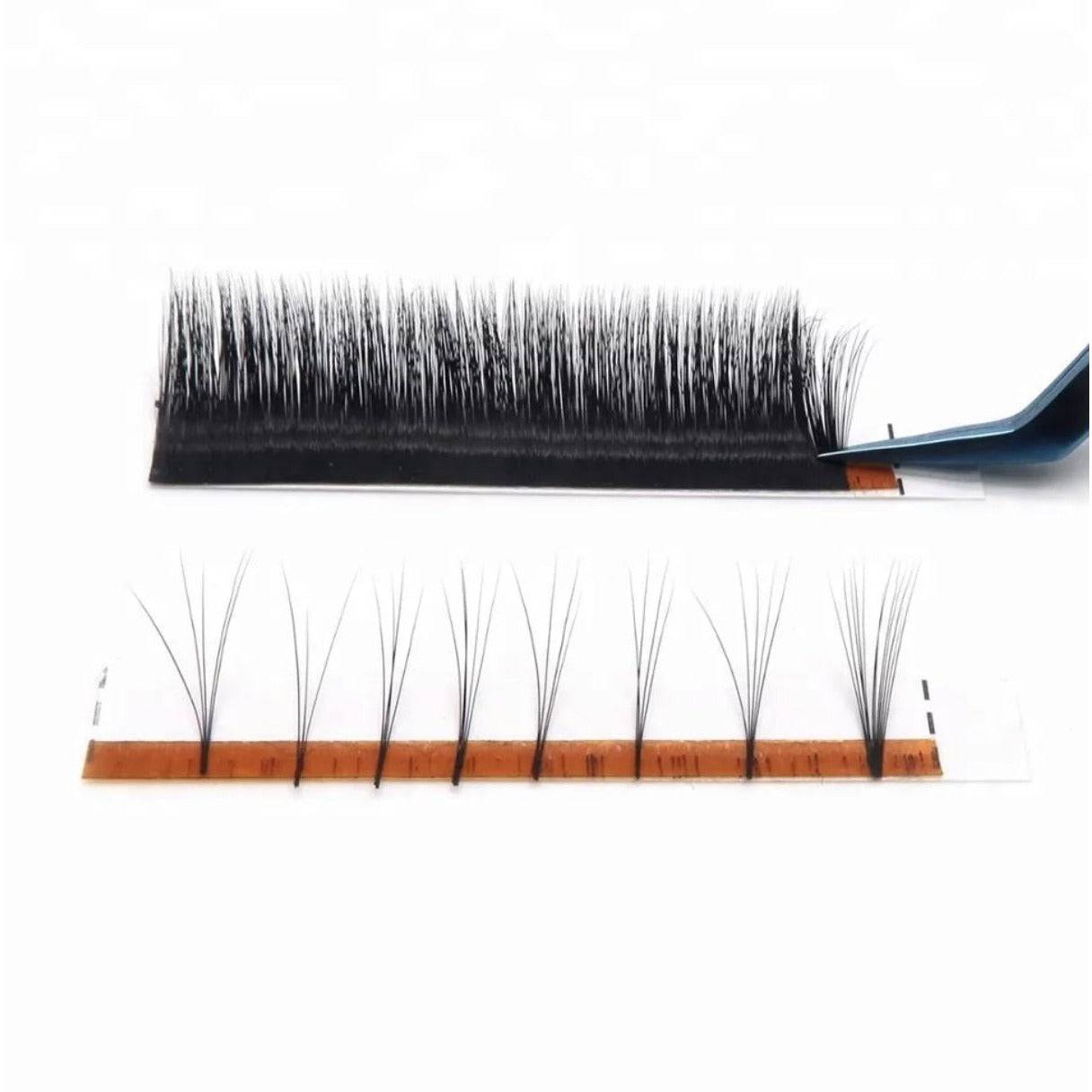 Professional 0.07 D Curl Quick Fan Lash Extensions, 12 Lines