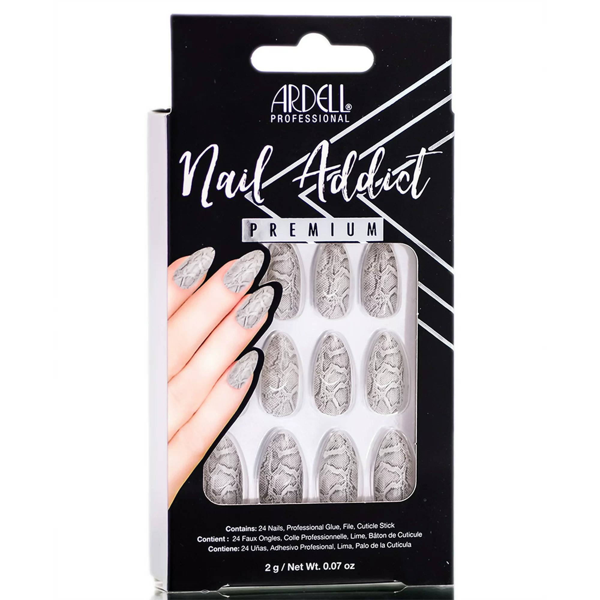 Ardell Nail Addict Premium Artificial Nail Set for a durable, waterproof, salon-quality manicure.