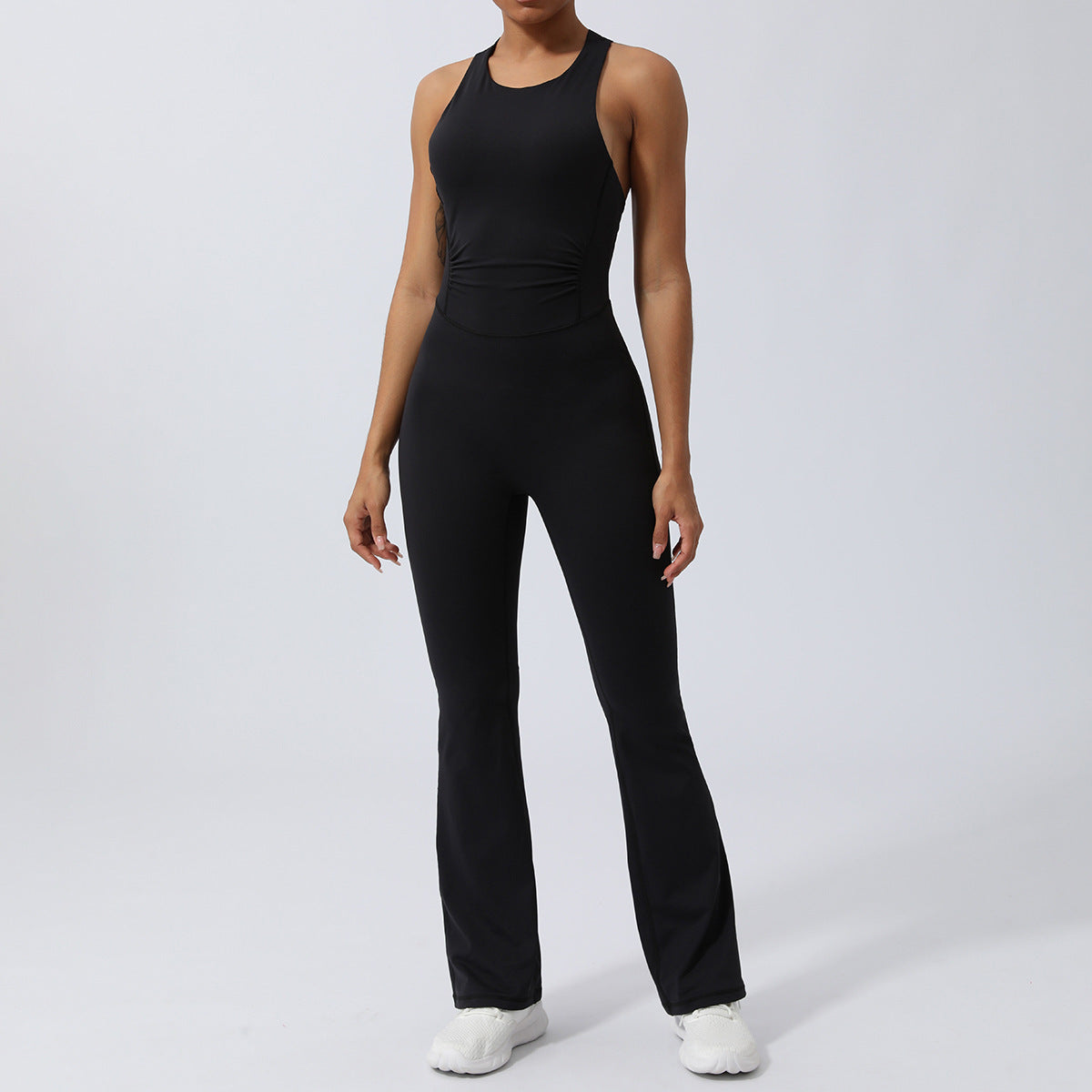 Women's High-Rise Yoga Jumpsuit Sleeveless Sporty Workout Bodysuit