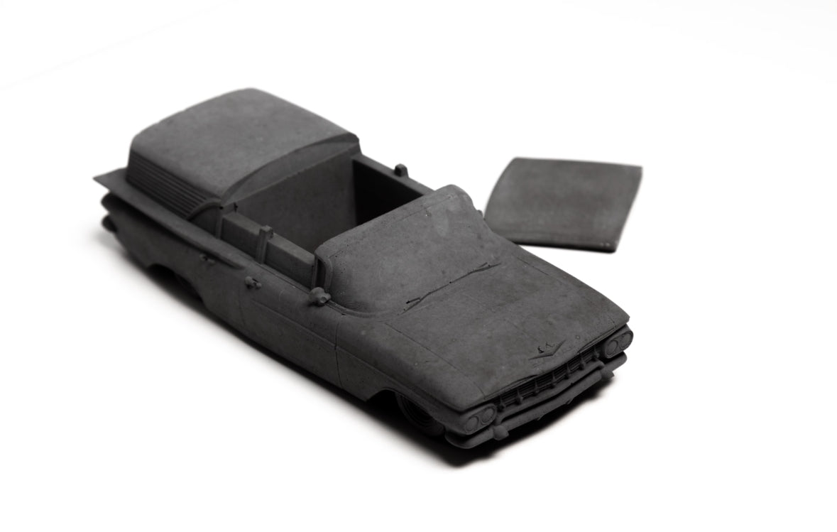 1959 Chevrolet Brookwood Concrete Incensory, Minimalist Grey Decor