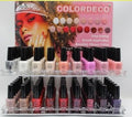 A selection of Colordeco long-lasting nail polish bottles in various vibrant shades.