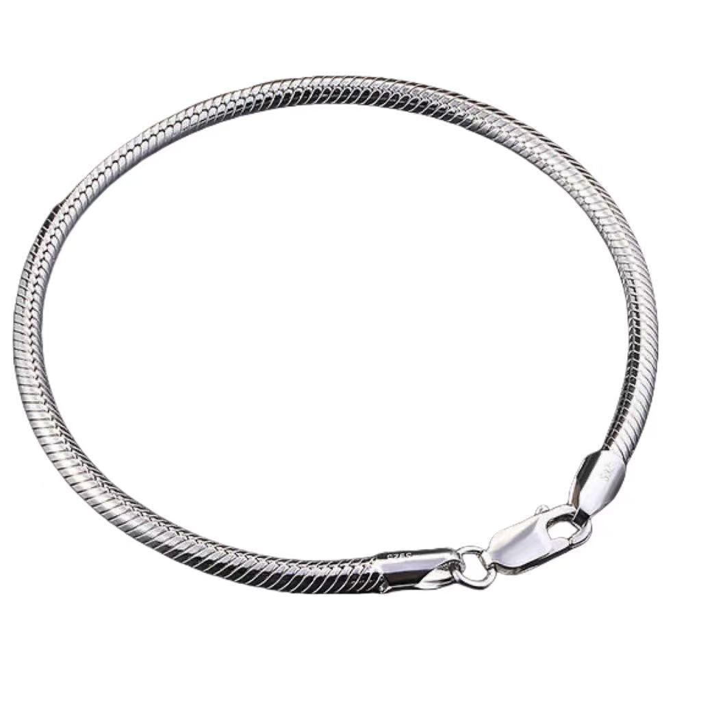 Silver-plated Personalized Snake-chain Bracelet For Women