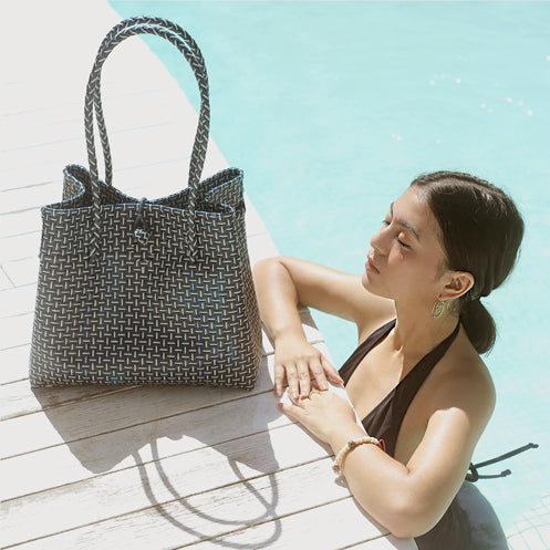 The Toko Recycled Tote Bag, in Navy