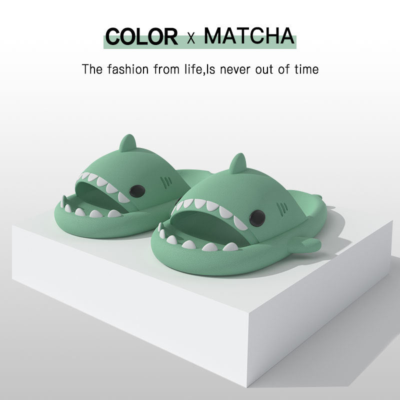 Lovely Shark Slides Unisex Lightweight Open Toe Beach Pool Sandals