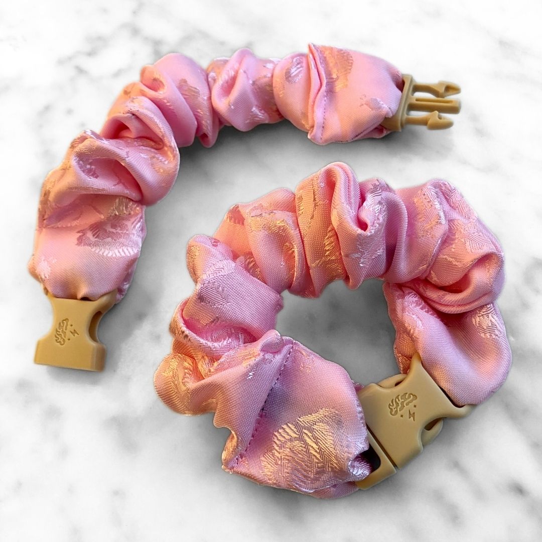 Empress Pink Floral Buckle Scrunchie for Lunar New Year