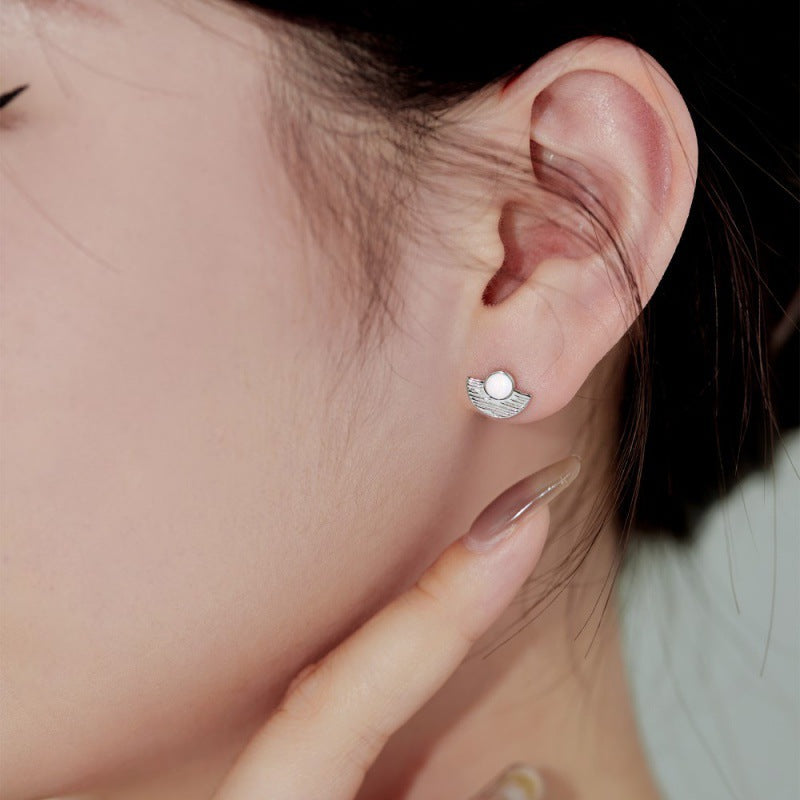S925 Sterling Silver Opal Earrings For Women Niche Design Style