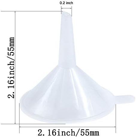 Small Plastic Funnel Set, 2.16 Inch Clear Mini Funnels