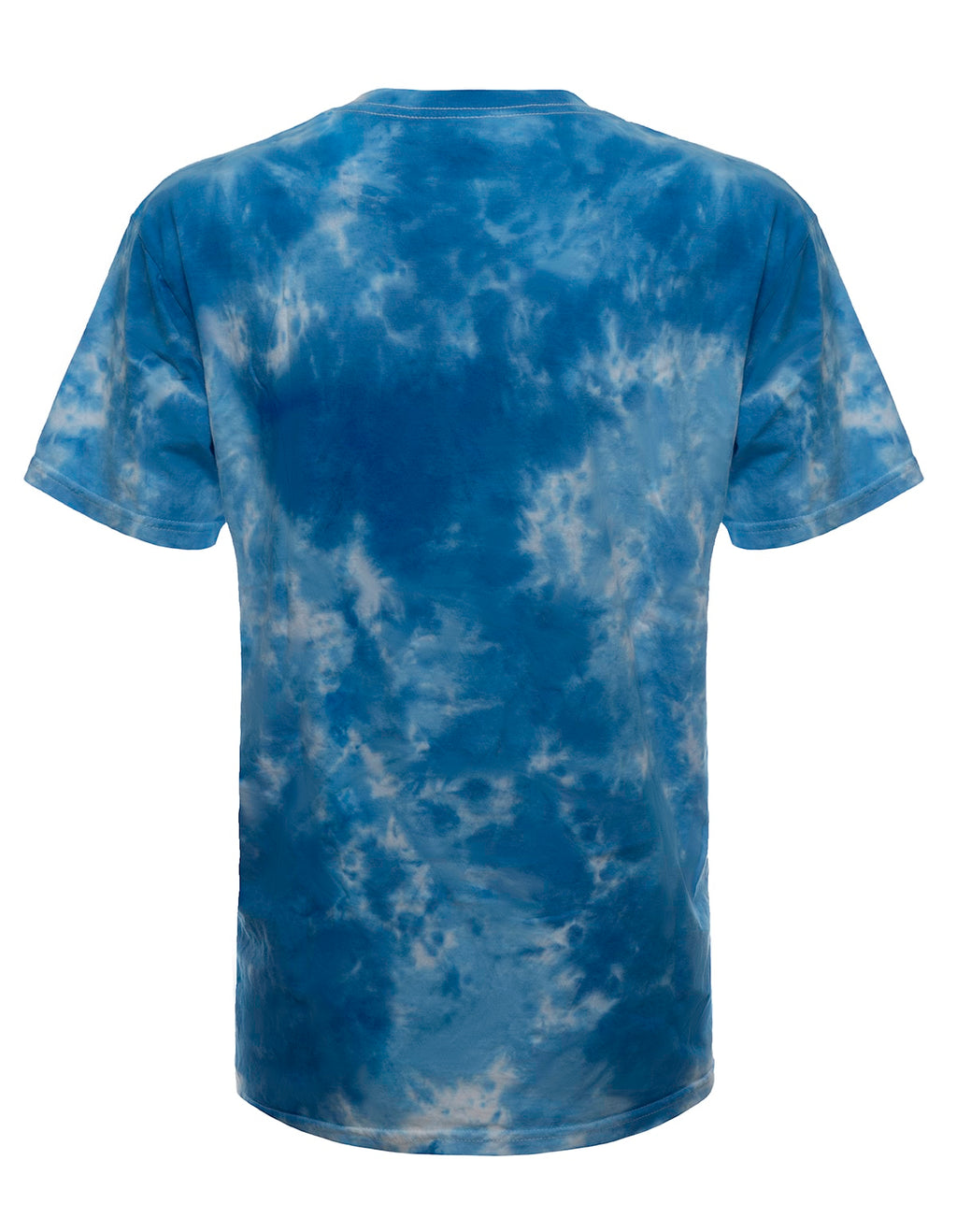 Cloud Wash Sky Tie Dye Crew Neck T-Shirt in Blue and White - Image 3