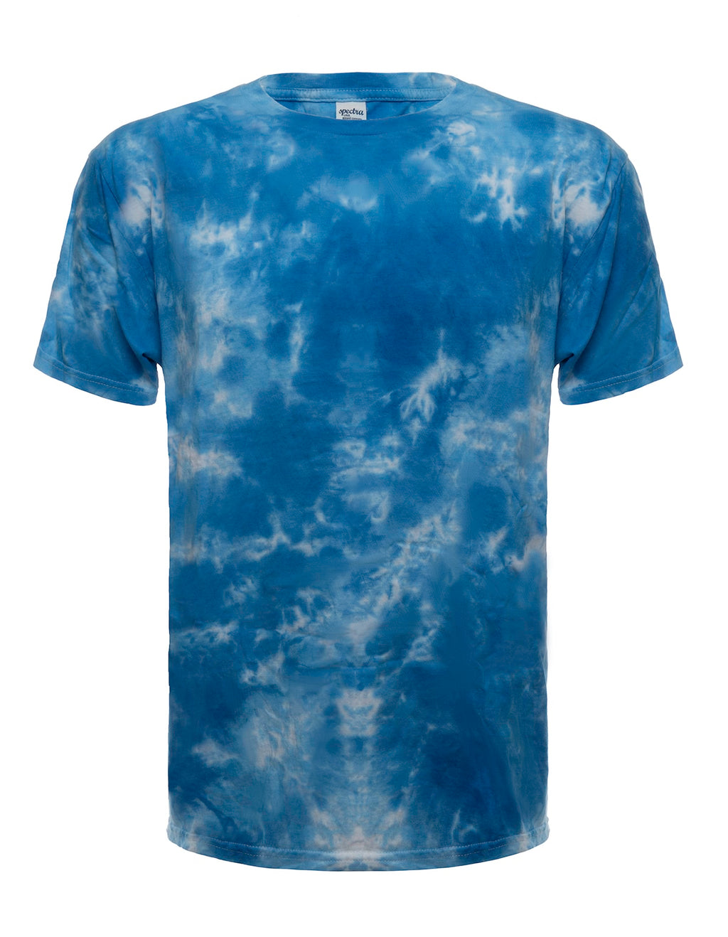 Cloud Wash Sky Tie Dye Crew Neck T-Shirt in Blue and White - Image 2
