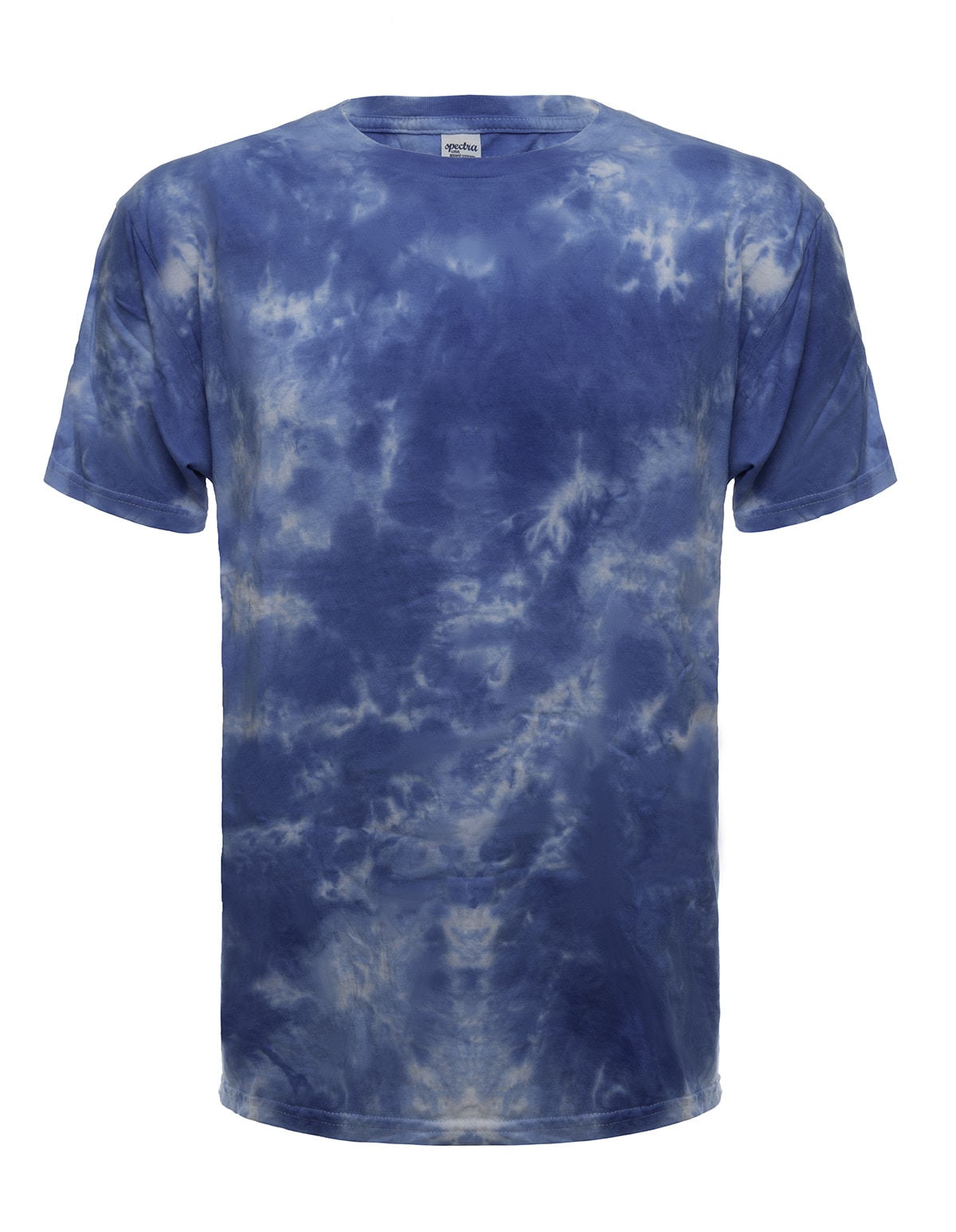 Cloud Wash Sky Tie Dye Crew Neck T-Shirt in Blue and White - Image 2