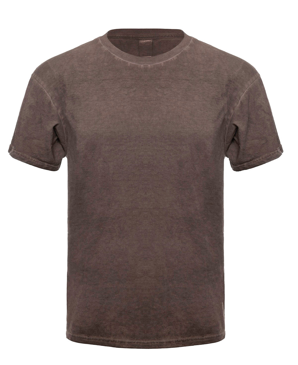 Oil Wash Russet T-Shirt Vintage Look Cotton Crew Neck - Image 2