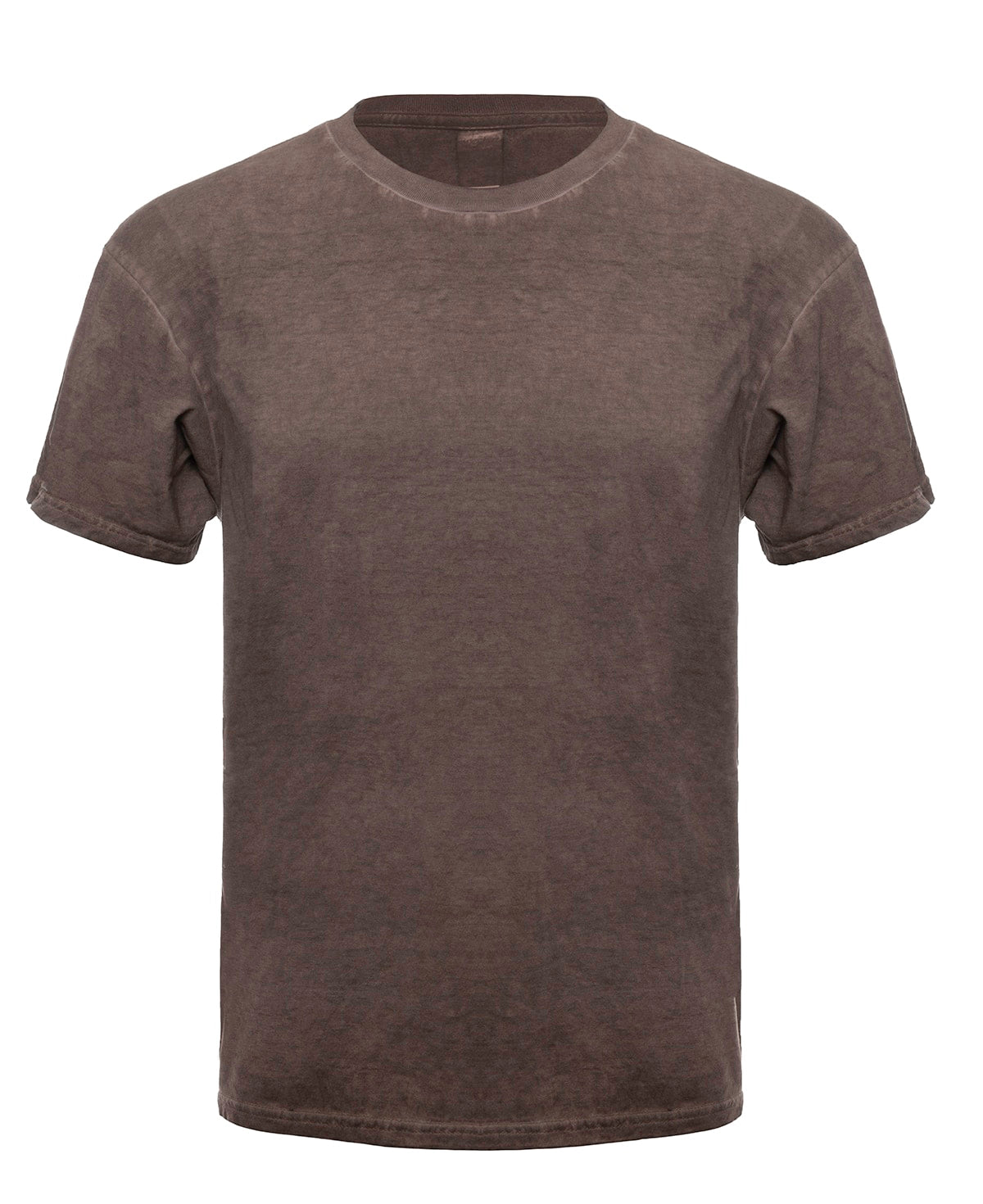 Oil Wash Russet T-Shirt Vintage Look Cotton Crew Neck - Image 2